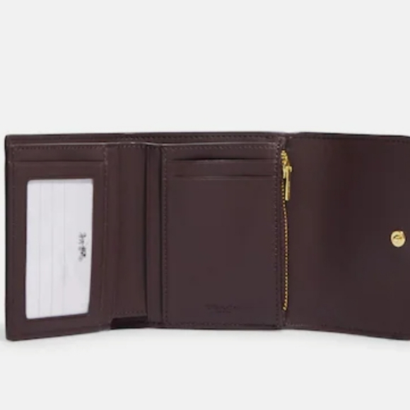 Coach Small Trifold Wallet In Signature Canvas - Picture 3 of 13